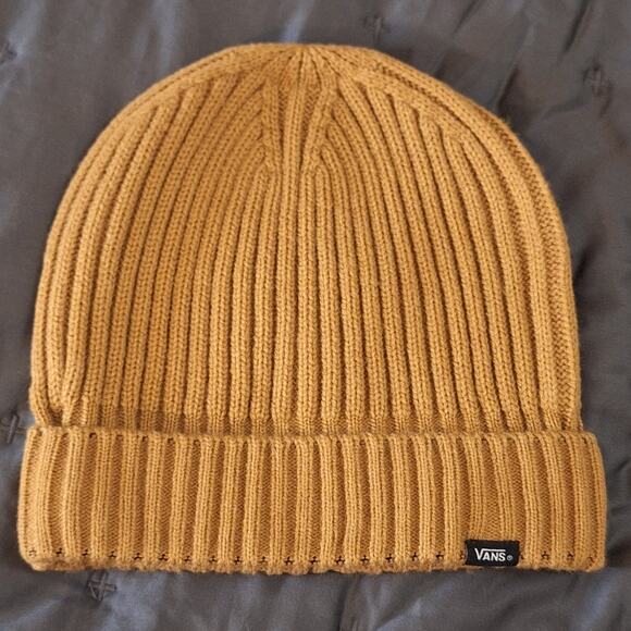 NWOT Vans Core Basic Ribbed Beanie UNISEX OSFM Tan Outdoor Winter Skater - Picture 2 of 7